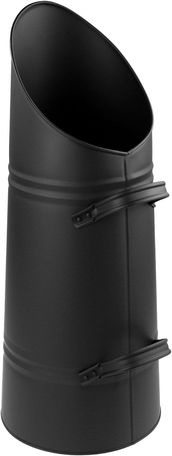 Raik Kohlekorb Heinz aus Stahl grau Pellets- und Kohleeimer mit Schüttrand Brennstoffkorb für Kamin