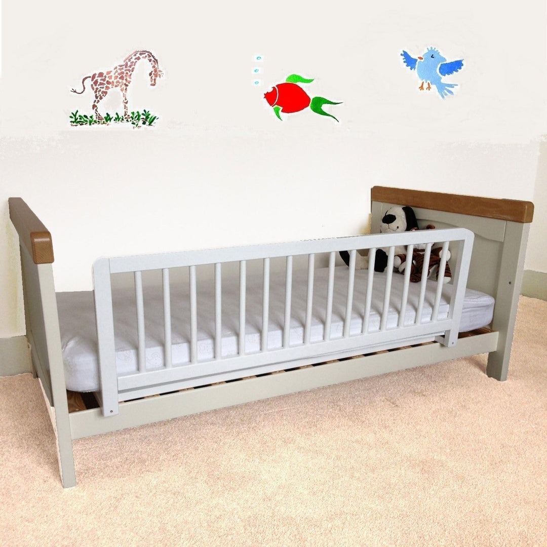 Safetots Holzbettschutz, Weiss, 38cm hoch x 110cm breit, Bettgitter, Sicheres Kinderbettgeländer, Vo