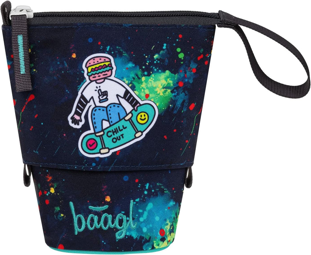 Baagl Federmäppchen Jungen - Stifteetui Kinder - Mäppchen Etui für Schule - Robuste Federtasche & Fe