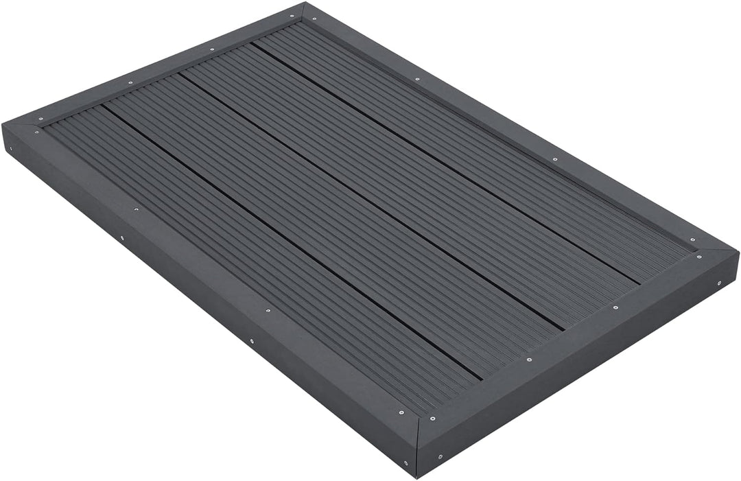 [en.casa] WPC Bodenplatte Nürtingen für Solardusche 101 x 63 x 6 cm Bodenelement für Gartendusche ru