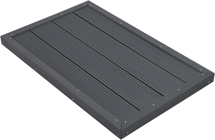 [en.casa] WPC Bodenplatte Nürtingen für Solardusche 101 x 63 x 6 cm Bodenelement für Gartendusche ru