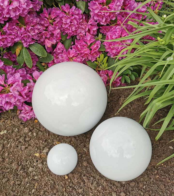 Dekokugel weiss poliert 3er Set 30-20-10 cm aus Edelstahl Kugel Dekorationskugel Gartenkugel