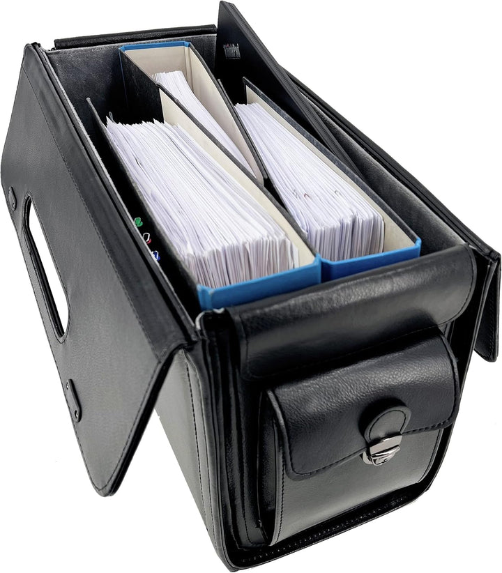 Roberto Romano handgefertigter Luxus Pilotenkoffer Milano aus Echtem Leder in schwarz 45043 | Lederk
