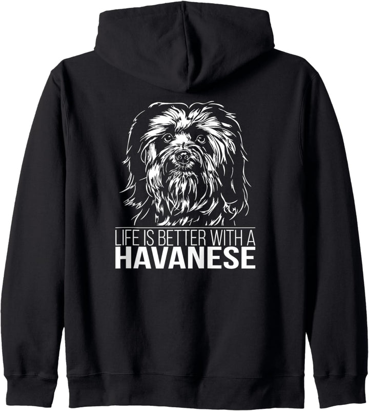 Havanese life is better Hund Havaneser Hundespruch Kapuzenjacke