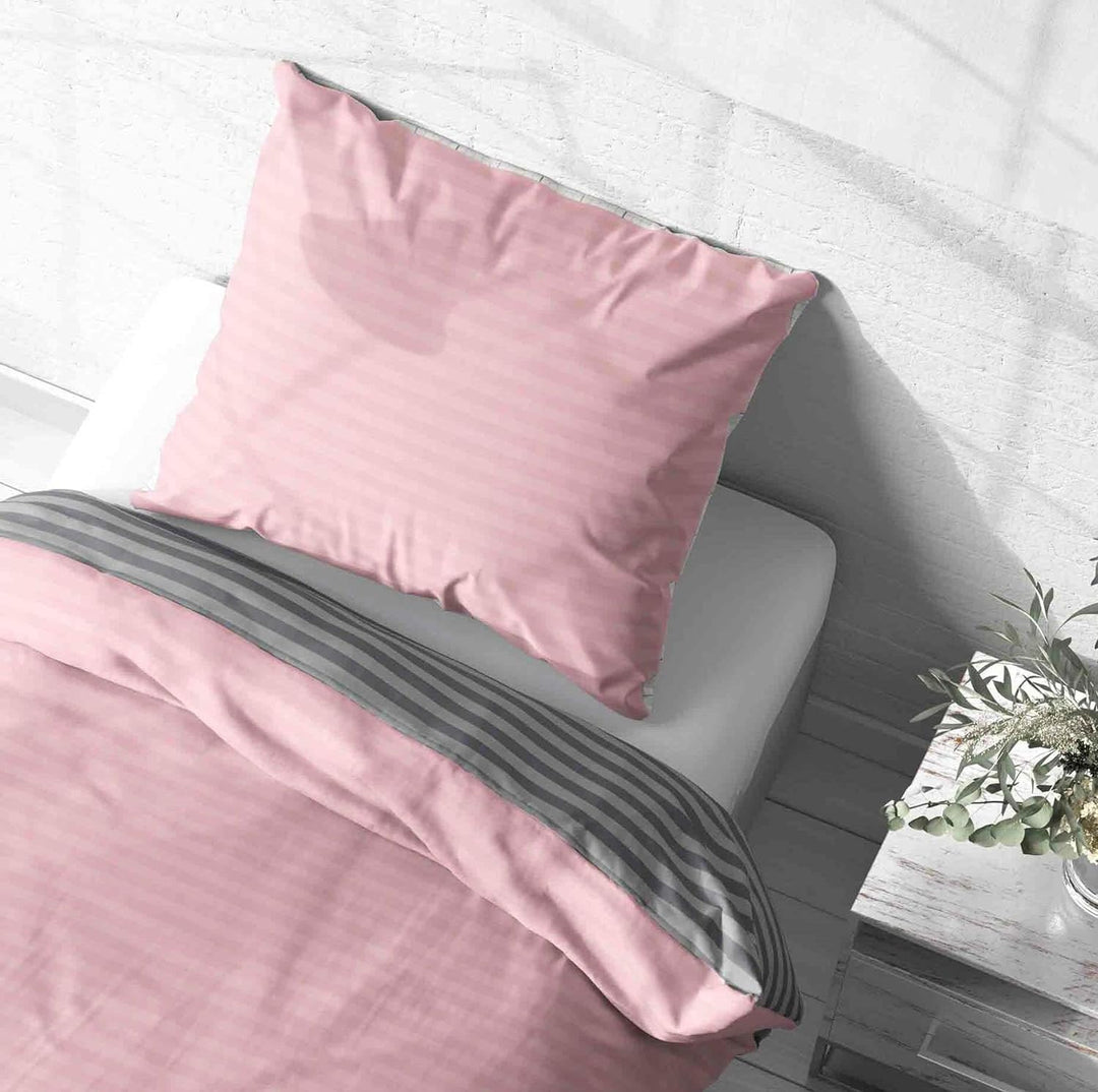 Leonado Vicenti Bettwäsche Baumwolle 200x220 cm Rosa Grau Wendebettwäsche Bezug mit Doppel Kissenbez