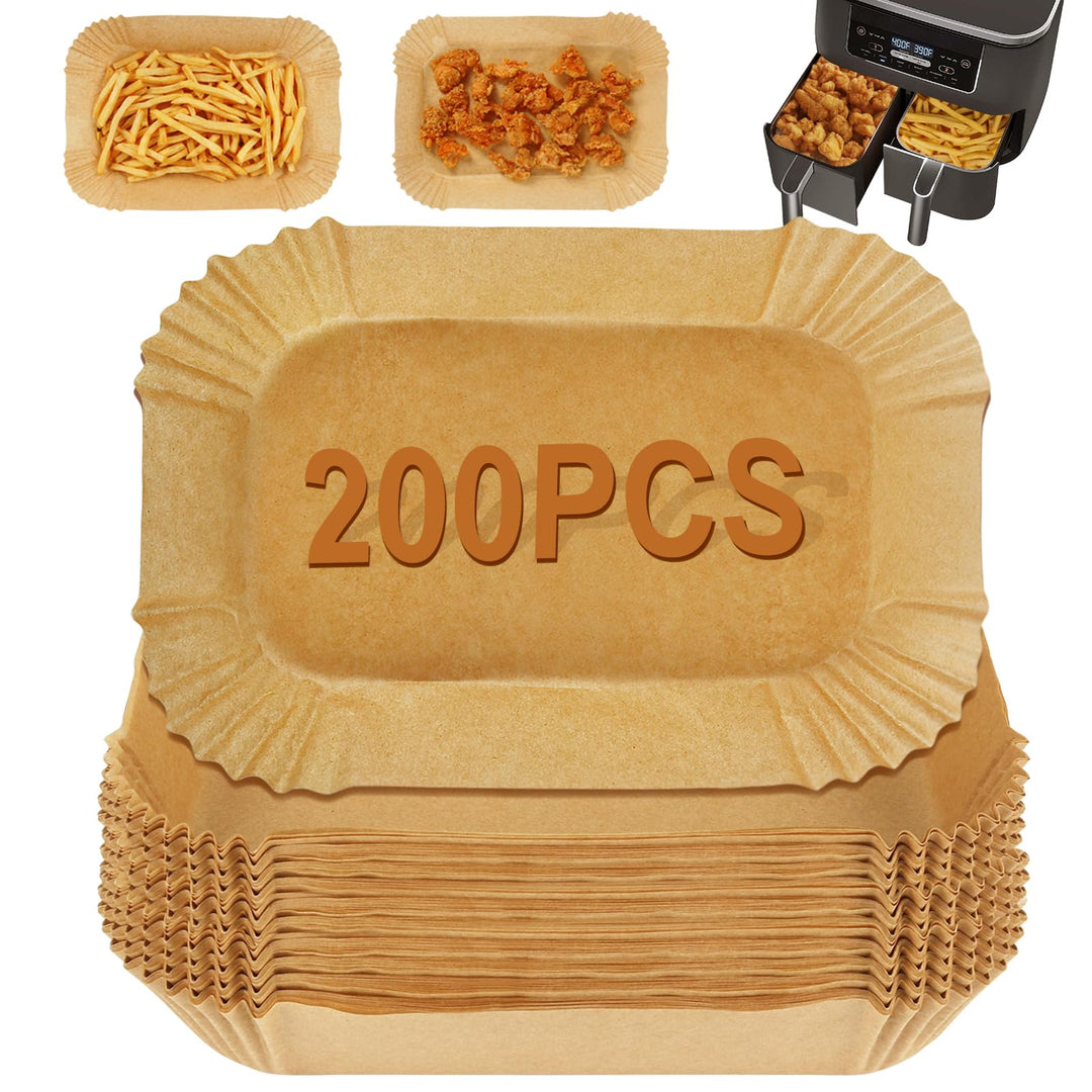 YQL 200 Stücke Backpapier für Heissluftfritteuse Ninja AF300EU/AF400EUCP, Air Fryer Pergament Paper