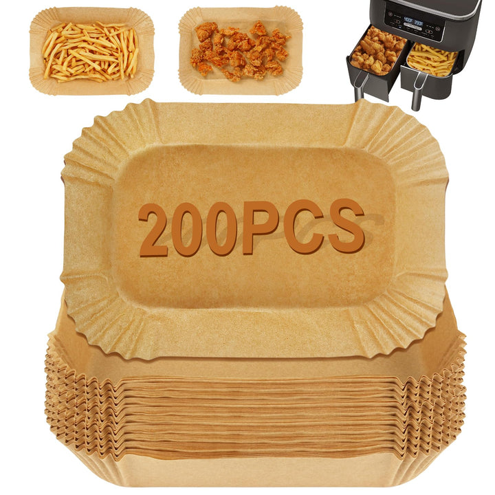 YQL 200 Stücke Backpapier für Heissluftfritteuse Ninja AF300EU/AF400EUCP, Air Fryer Pergament Paper