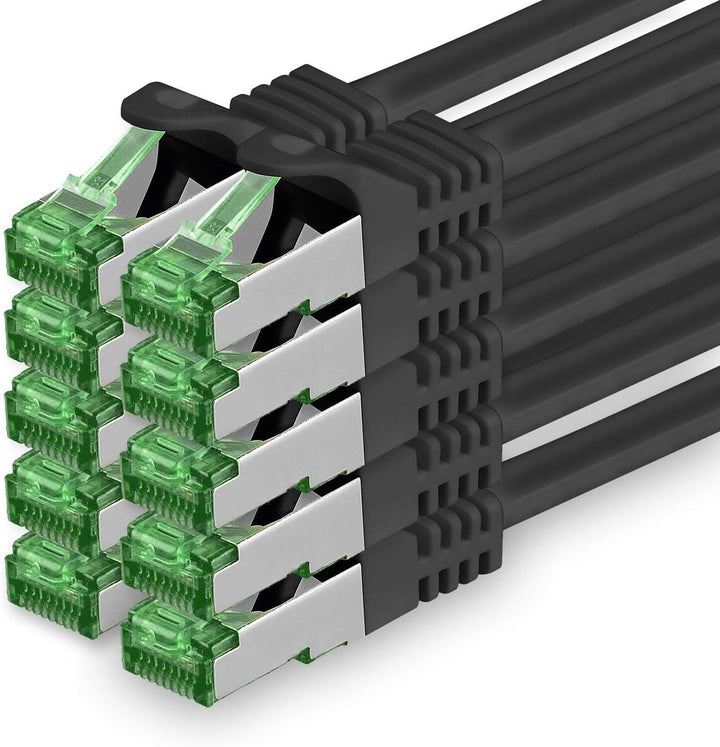 0.25 M Cat.7 Netzwerk-Kabel 10 Stück Cat7 Patch-Kabel Lan-Kabel Ethernet RJ45 10 Gbit/s (Alle Intern