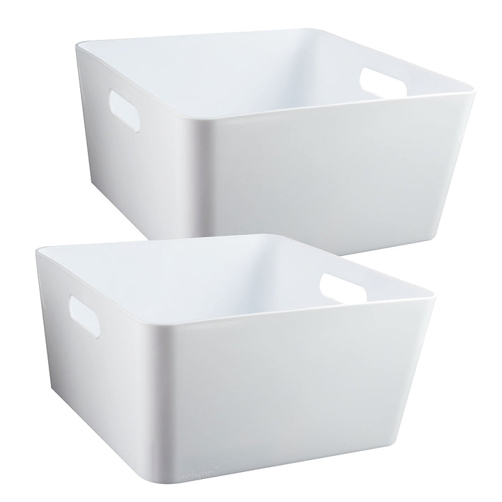 #11 2 Stück Ordnungsboxen passend für Kallax - 15 cm hoch - weiss - 30x 30 cm - Ordnungskorb - Regal