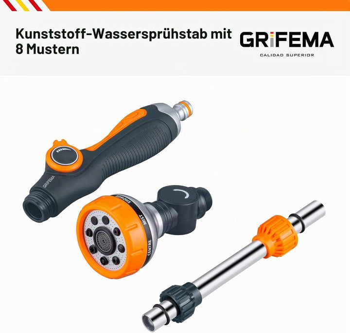 GRIFEMA Blumenampel-Giessstab, 8 Sprühbilder Garten Schlauch Bewässerung Zauberstab, 40.5cm Lang, St