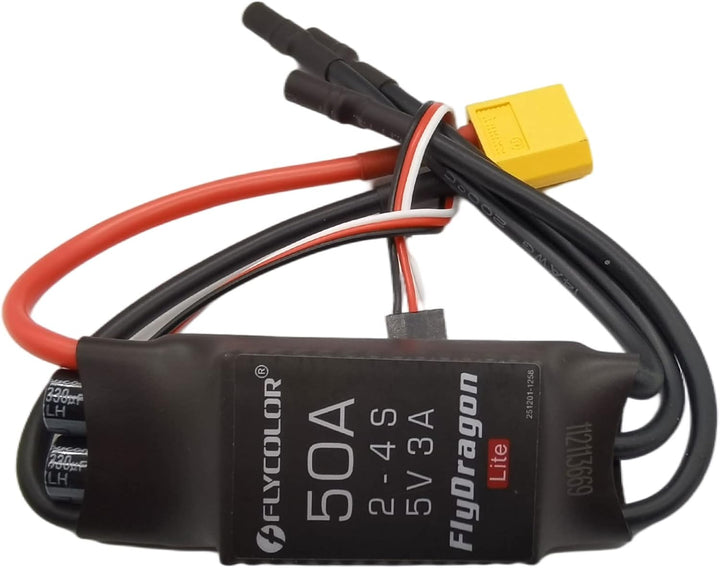 50A ESC 2-4S Elektrischer Geschwindigkeitsregler 5V 3A BEC mit XT60 & 3,5mm Bullet Plugs für RC Droh