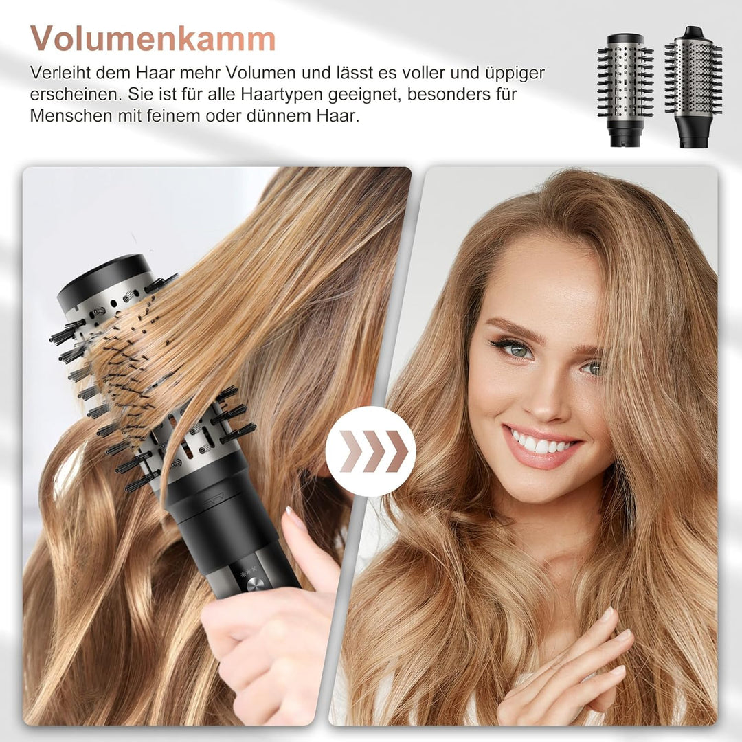 6 in 1 Airstyler, Ionen Föhn, Multifunktionaler Hairstyler, 110000 U/Min, Professioneller Warmluftbü