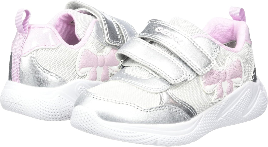 Geox Mädchen B Sprintye Girl A Sneakers 20 EU Silver Pink, 20 EU Silver Pink