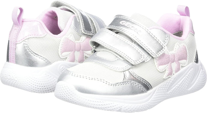 Geox Mädchen B Sprintye Girl A Sneakers 20 EU Silver Pink, 20 EU Silver Pink