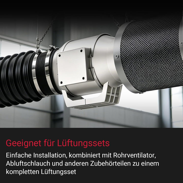 Aktivkohlefilter 100mm, Länge 250mm Mit Hochwertiger Aktivkohle Geruchsneutralisation, Luftreiniger