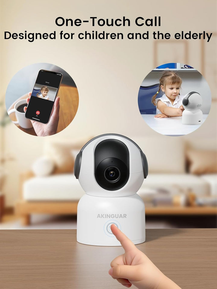 2K 3MP Überwachungskamera Innen, 2,4/5GHz WiFi,360° PT Innenkamera mit 32GB Karte,mit IR Nachtsicht,