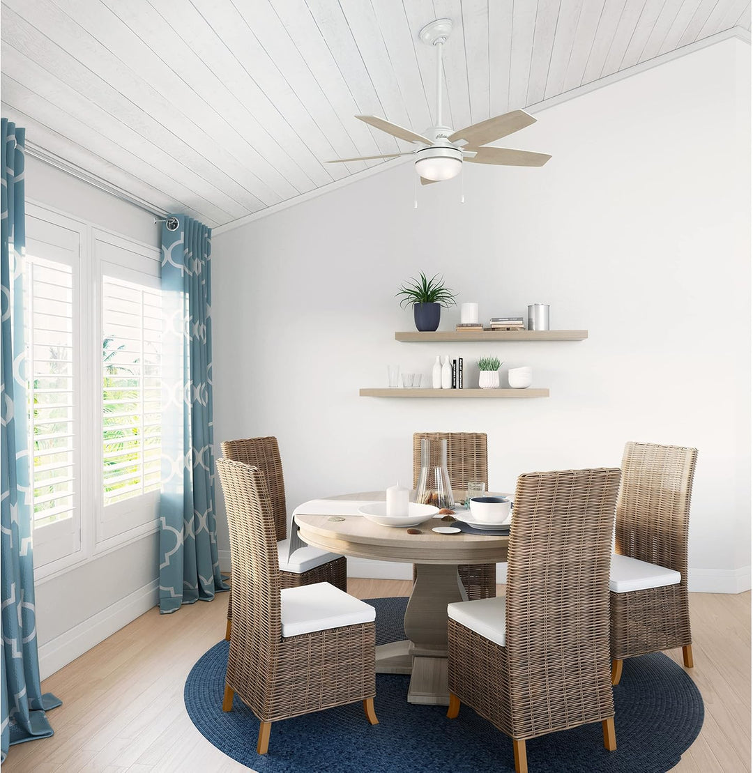 HUNTER VENTILATOR Arcot, 117 cm, Innen-Deckenventilator mit Beleuchtung/Zugschalter, Gehäuse: frisch
