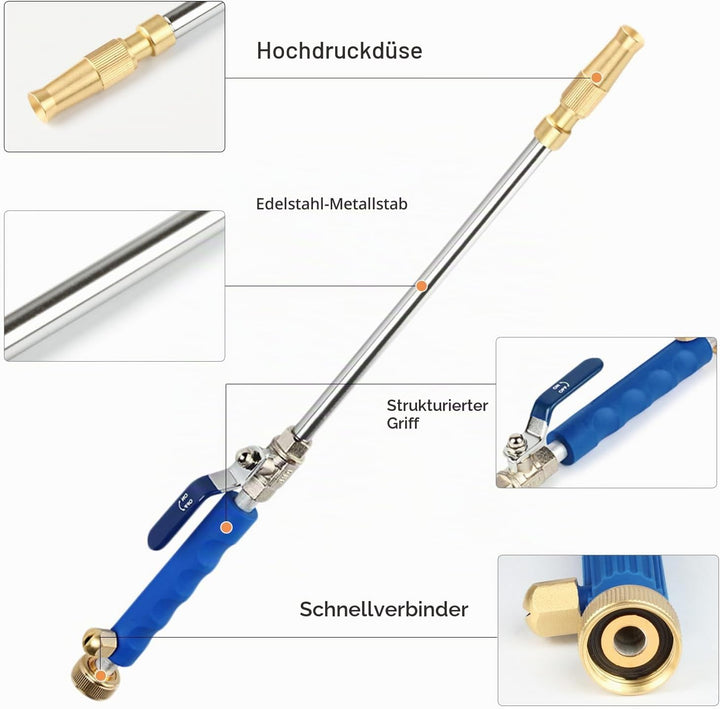 Hydro Jet Deep Hochdruck-Hochdruckreiniger mit Messing-Gartenschlauchende, 2 Düsen für die Fensterre