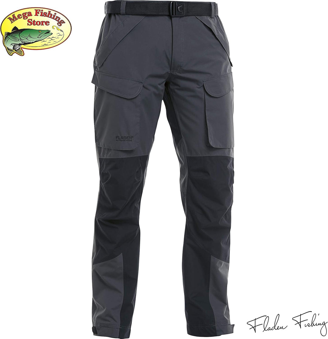 FLADEN Authentic Wear 3in1 Outdoor Thermo Anzug - Grau-Schwarz - Allwetter Angel Jacke & Hose - inkl