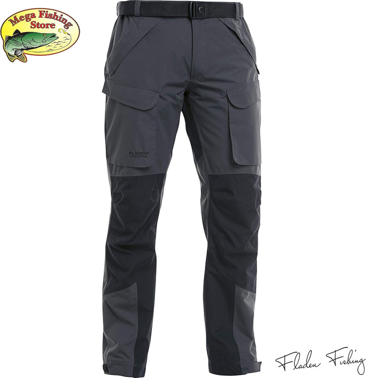 FLADEN Authentic Wear 3in1 Outdoor Thermo Anzug - Grau-Schwarz - Allwetter Angel Jacke & Hose - inkl