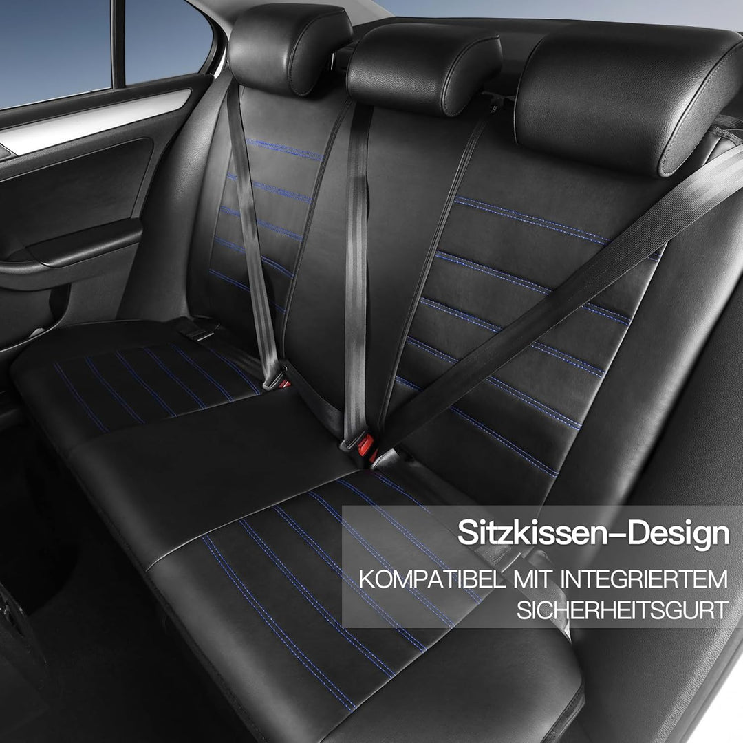 TOYOUN Kunstleder Sitzbezüge Auto Set Universal Klassisch Autositzbezüge Sitzschoner Auto Schonbezug