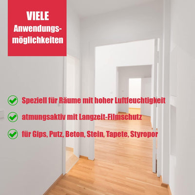 DICHTON Anti Schimmel Farbe 2,5l weiss matt - Feuchtraumfarbe, Antischimmelfarbe, Wandfarbe mit hohe
