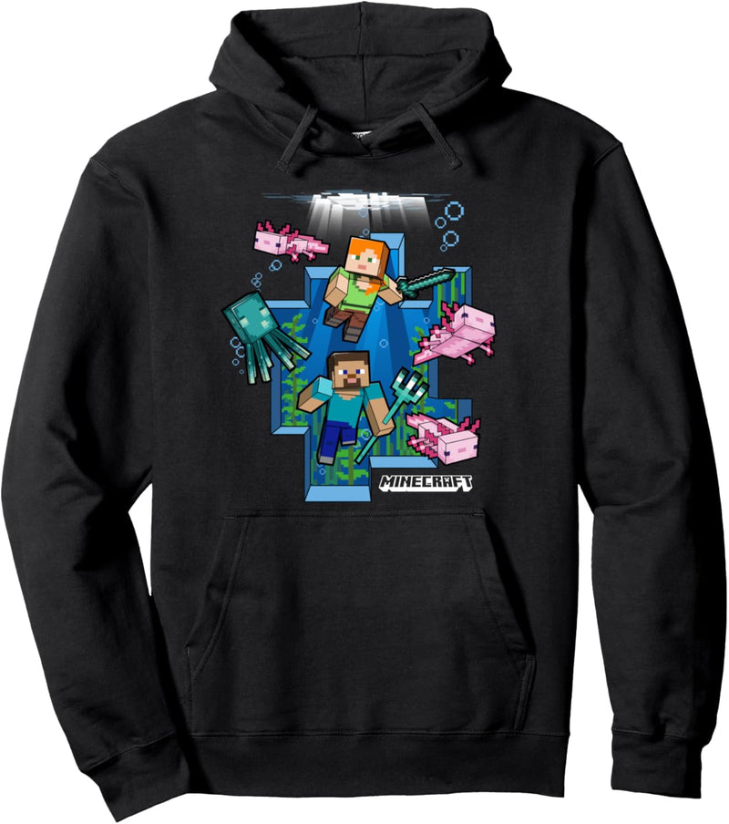 Minecraft Alex And Steve Under Water World Pullover Hoodie