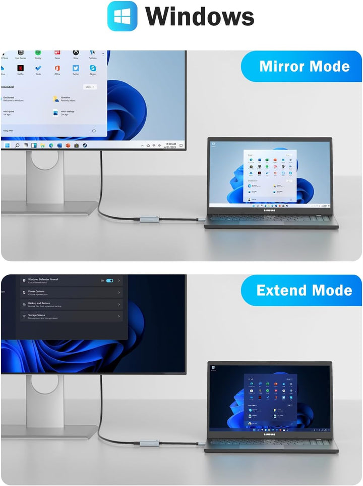 Lemorele USB zu HDMI Adapter für MacBook Air/Pro/Mini, 1080P@60Hz USB auf HDMI für Mac Unterstützt M