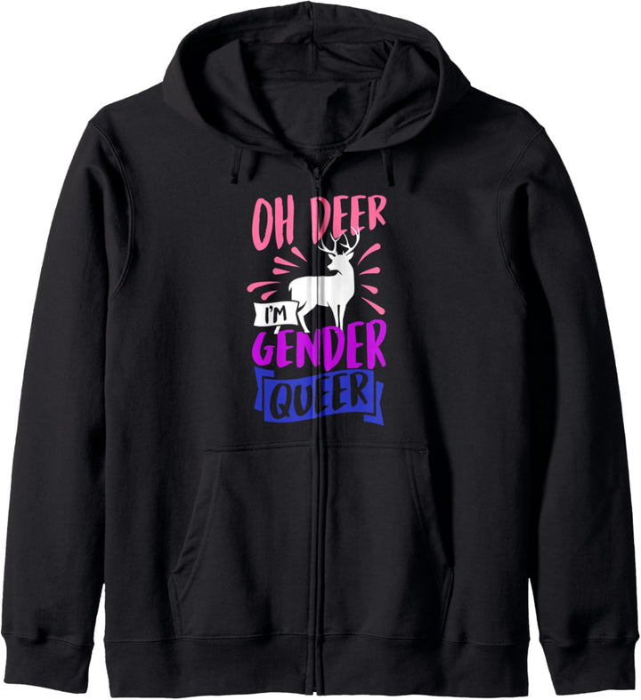 Oh Deer I'm Genderqueer Pride Genderfluid Funny Aesthetic Kapuzenjacke