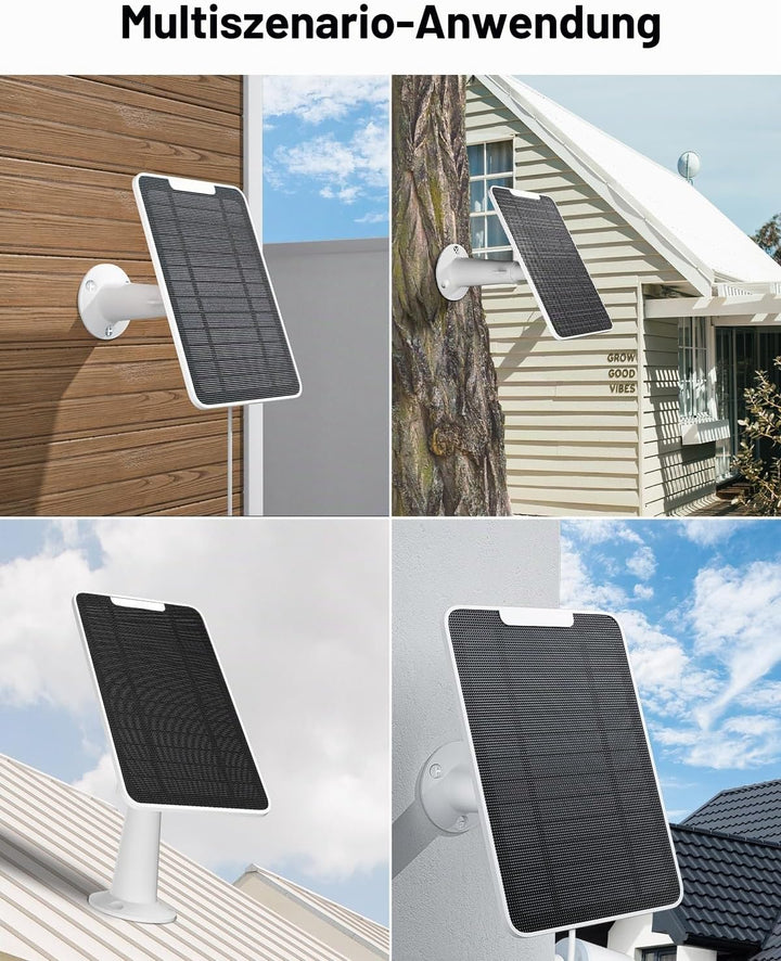 Solarpanel-Ladegerät Kompatibel mit Google Nest-Kamera im Aussen &amp; Innenbereich(Batterieversion), 6W