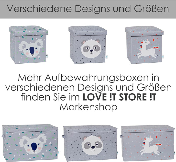 LOVE IT STORE IT Kinder Wäschekorb mit Deckel - Wäschesammler für Kinderzimmer - Verstärkt mit Holz