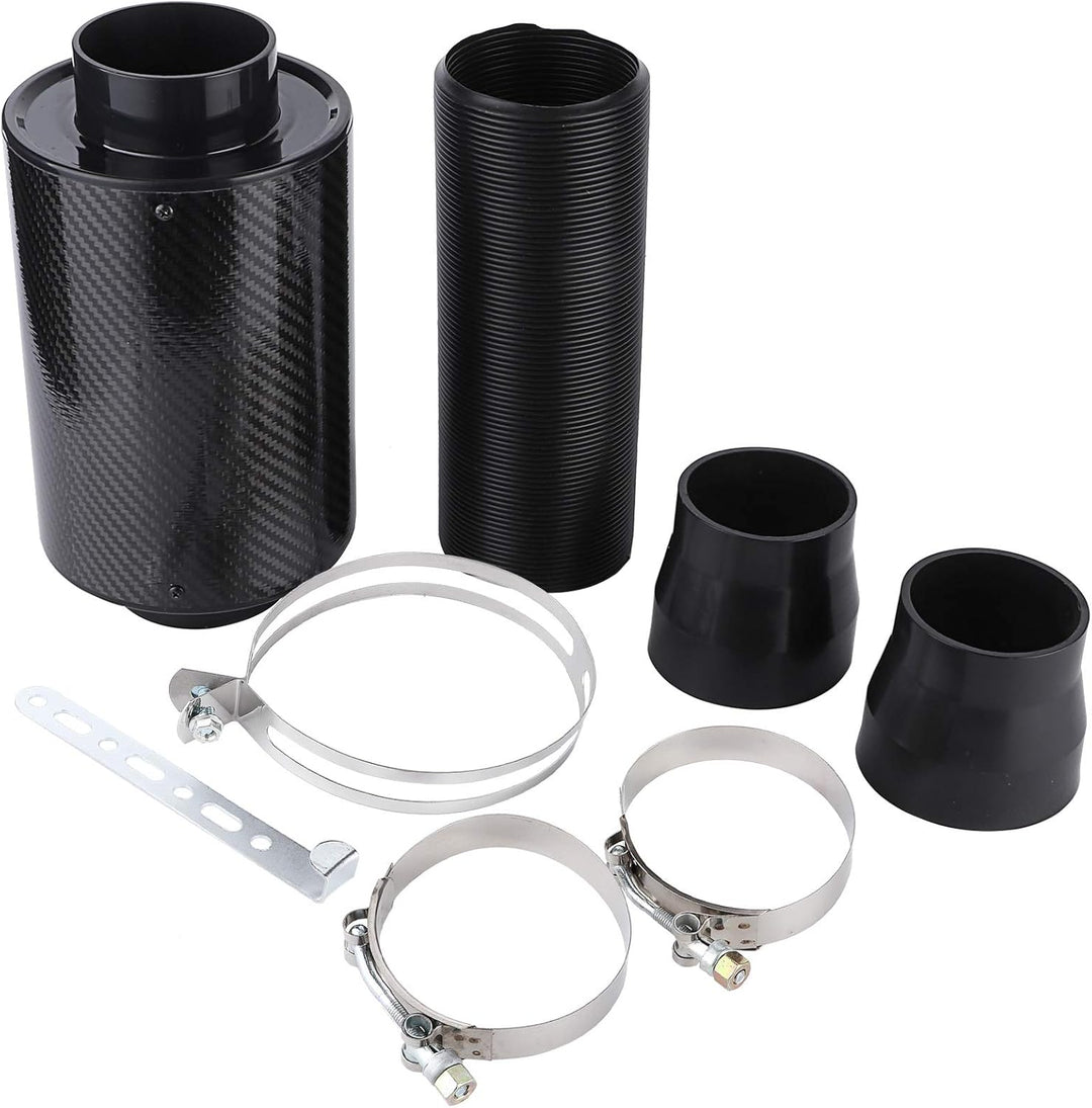 TKSE Induktions Kit, Universal Luftfilter, Universal Auto 3 "Carbon-Faser-Kaltluftfilter-Zufuhr beil