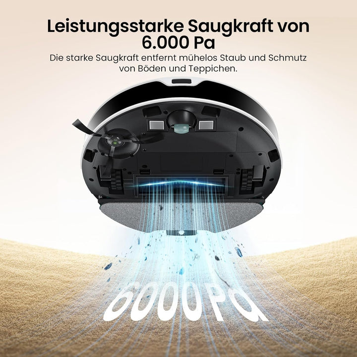 LEFANT M350 Staubsauger Roboter mit Absaugstation, Saugroboter mit 7.9cm Flaches Design, No-Go-Zone,