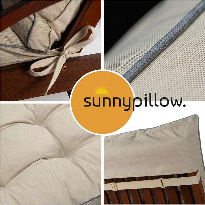 sunnypillow Liegenauflage 200 x 60 - Auflage für Gartenliege extra dick 13cm - Outdoor, wasserdicht,