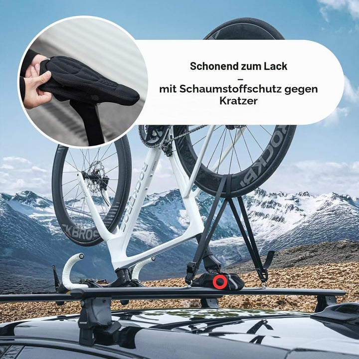 ROCKBROS Fahrradträger Umgekehrte Dachträger für das Auto, mit Gabelhalterung Einfache Installation,