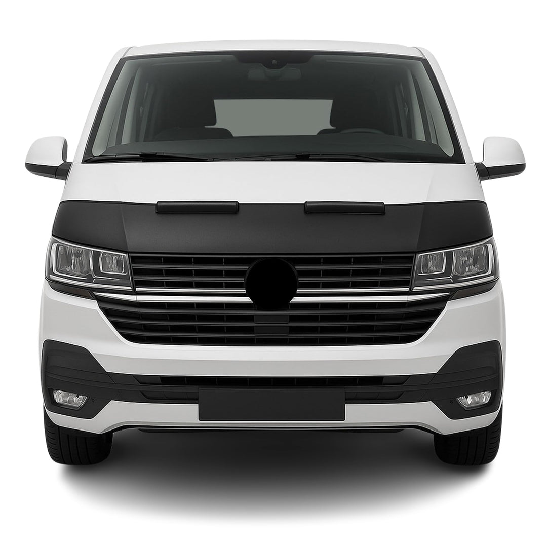 OMAC Haubenbra Steinschlagschutz Bonnet Bra kompatibel mit VW T6 T6.1 Transporter Schwarz Halb