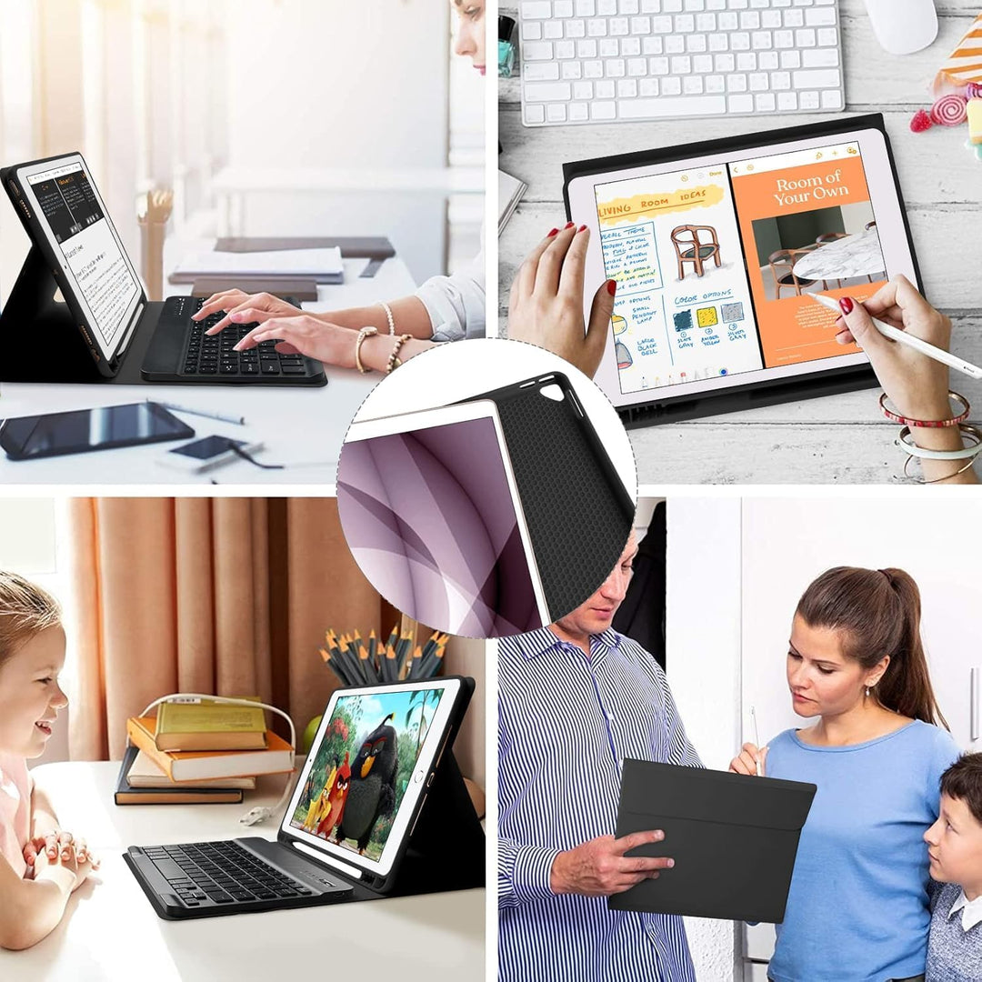 CC Store Tastatur Hülle für iPad 10.2 Zoll (9/8/7 Generation) und iPad 10.5 Zoll (Air 3/Pro), Magnet