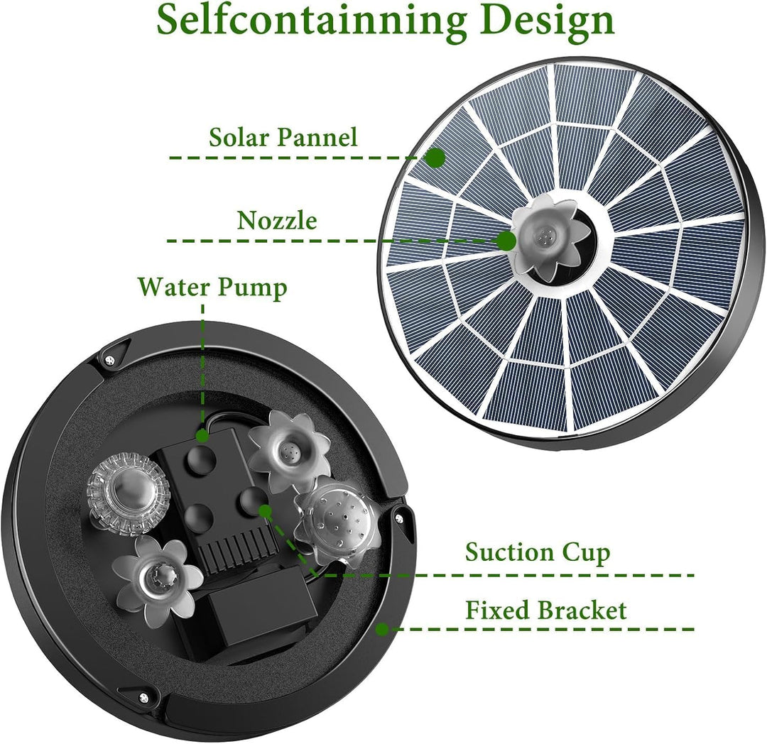 AISITIN Solarbrunnen für Draussen, Solar Springbrunnen für Aussen 3,7W mit 4 Sprüh Effekten,Solar Te