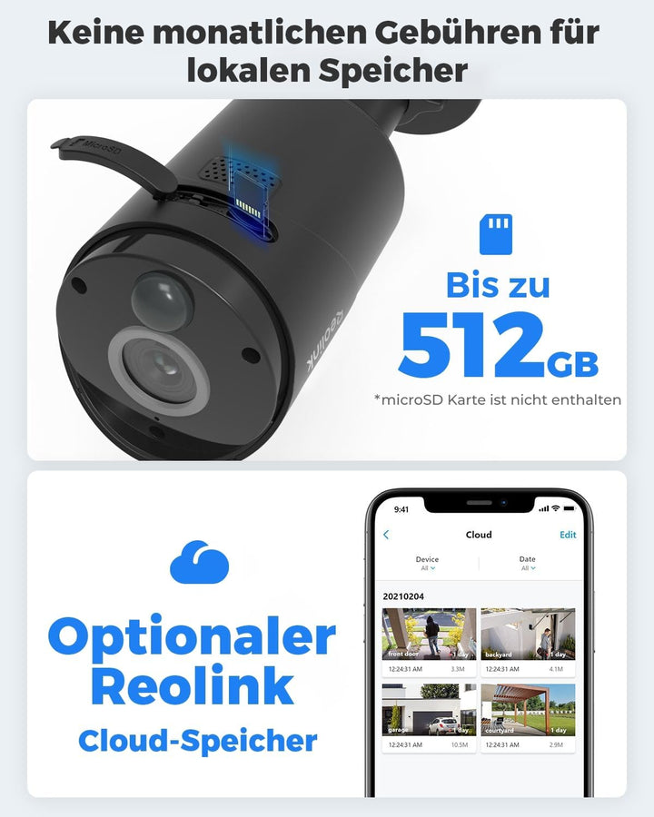 Reolink 2K 3MP Überwachungskamera Aussen Akku, Solar WALN IP Kamera Outdoor mit Person/Fahrzeugerken
