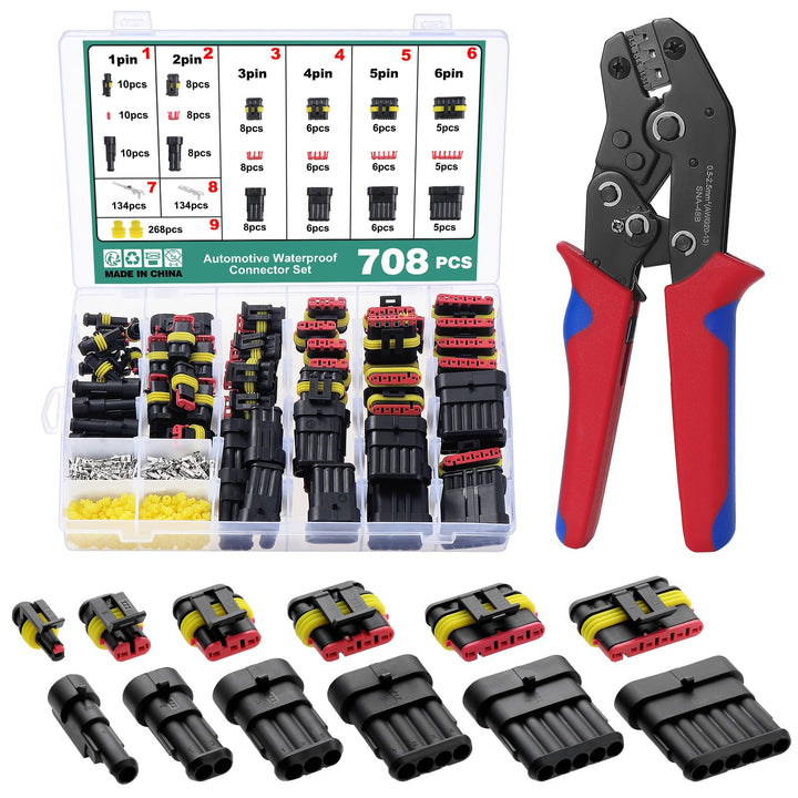 Faankiton 708Stk Auto Wasserdichter Steckverbinder, Kabel Schnellverbinder Stecker, Wasserdicht Schn