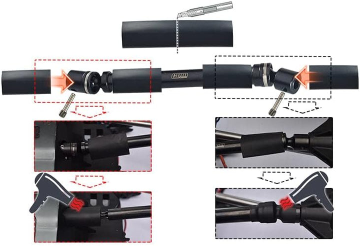 GPM Medium Carbon Steel Rear Drive Shaft for Losi 1/6 4WD Super Baja Rey 2.0 Brushless Desert Truck