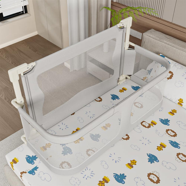 OHMG Bettgeländer,Sicherheitsgitter für Kinder,Sicherheitsgitter für Bett,höhenverstellbar,tragbar,B