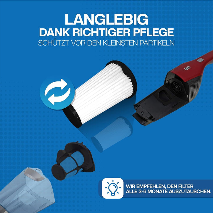 6 Filter für AEG Staubsauger [CX7, CX7-2 & QX8] – ersetzt AEF150 – Ersatzfilter Filterset für Akku-S