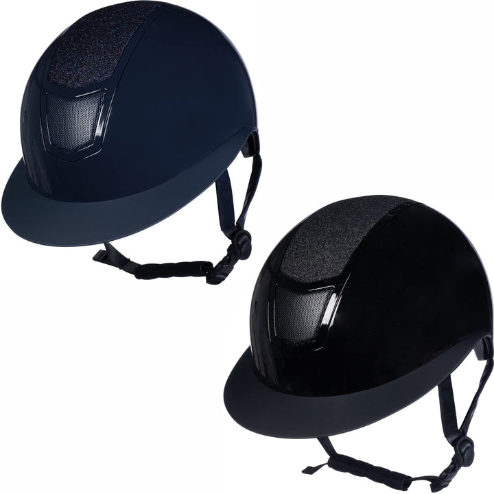 HKM Herren Shiny Diamond Reithelm, Schwarz, S