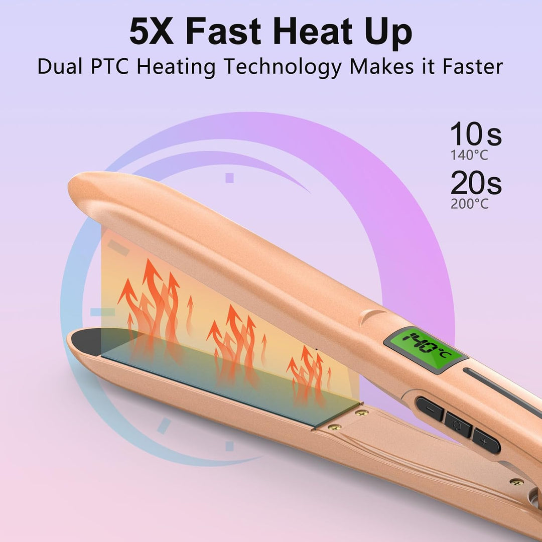TQQ Glätteisen, 10s Schnellaufheizung, 200 Millionen Negativen Ionen Haarglätter - Für Sleekes, Glat