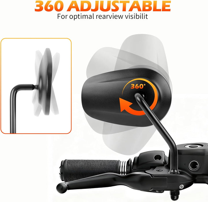 8mm Schwarzer Motorrad Rückspiegel Seitenlenker Rückspiegel für Sportster XL1200 883 48 Dyna Softail
