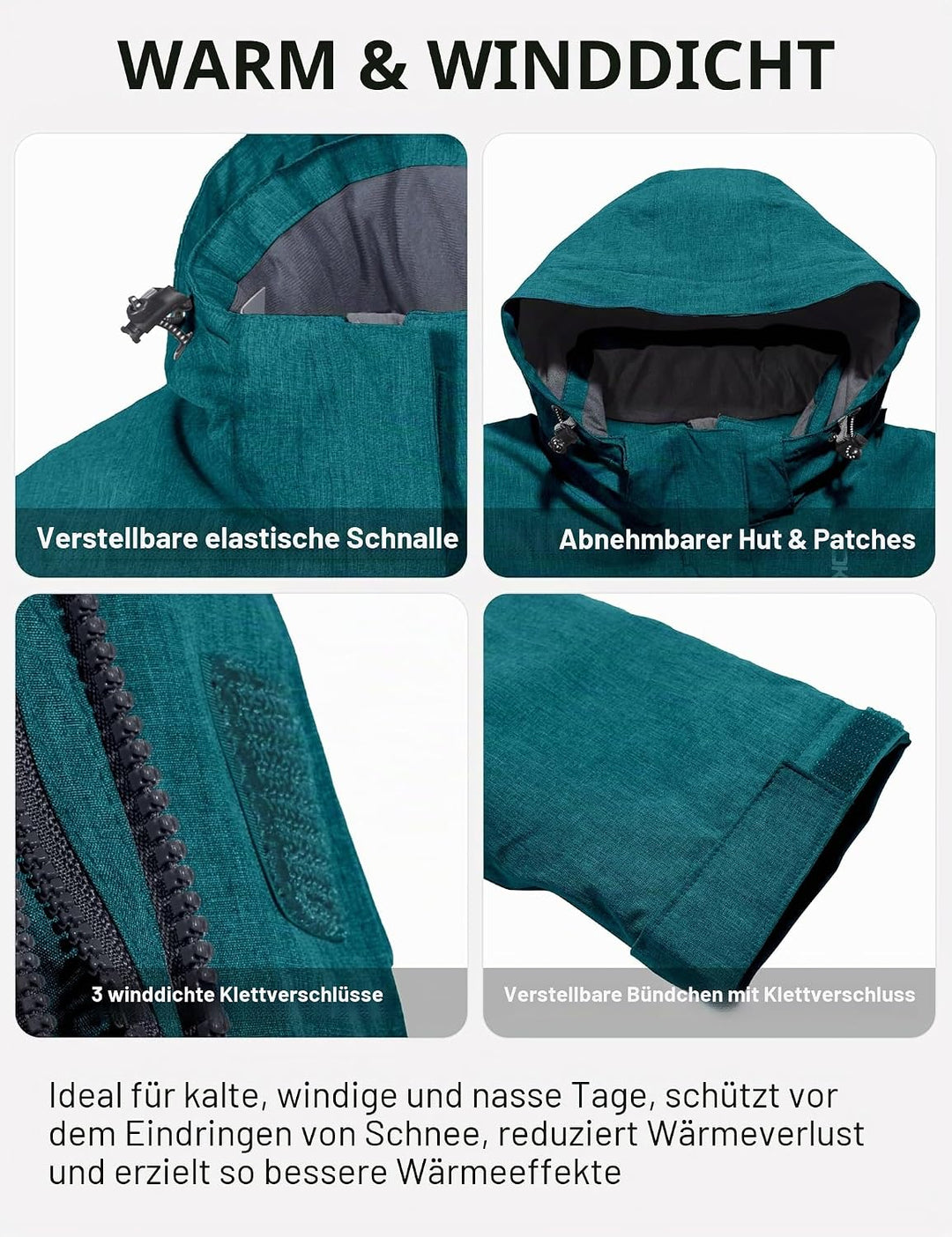 Little Donkey Andy Damen wasserdichte Regenjacke Leichte atmungsaktivem Regenjacke für Outdoor-Windb