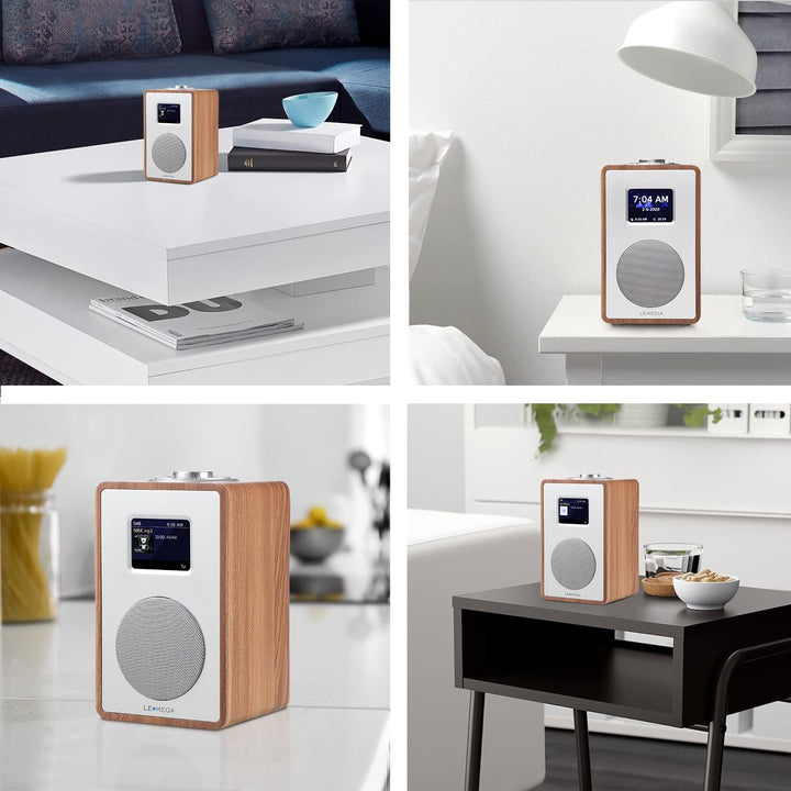 LEMEGA CR4 DAB/DAB+ und UKW Digitalradio,Bluetooth Lautsprecher, DAB Radio,Doppelwecker,Küchen/Schla