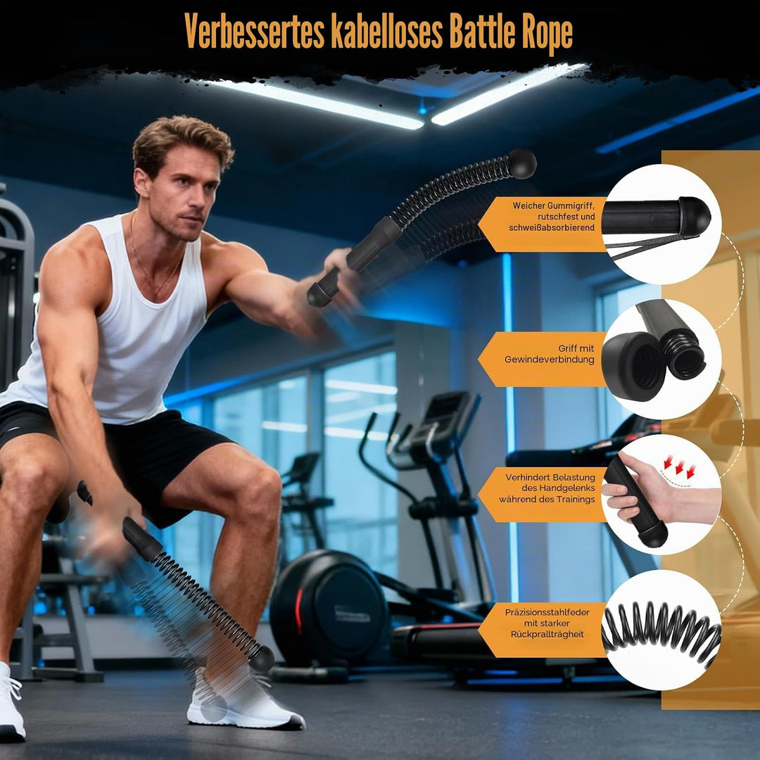2 Stück Battle Ropes Ohne Seil,Gewichtete Ropeless Battle Ropes,Tragbare Gewichtete Seile Ohne Seil,