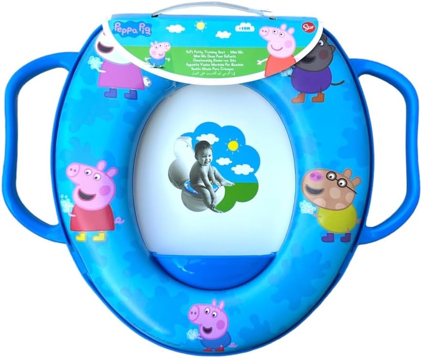Peppa Wutz Toilettensitz für Kinder, Universal-WC-Adapter mit Griffen, Peppa Wutz